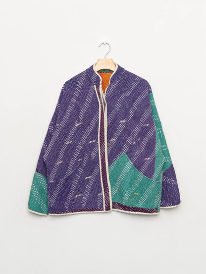 The Ladhiya Quilted Patchwork Kantha Jacket