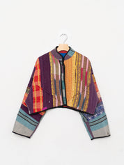 The Kaira Cropped Quilted Patchwork Kantha Jacket