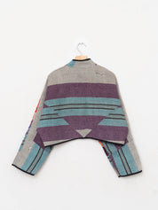 The Kaira Cropped Quilted Patchwork Kantha Jacket