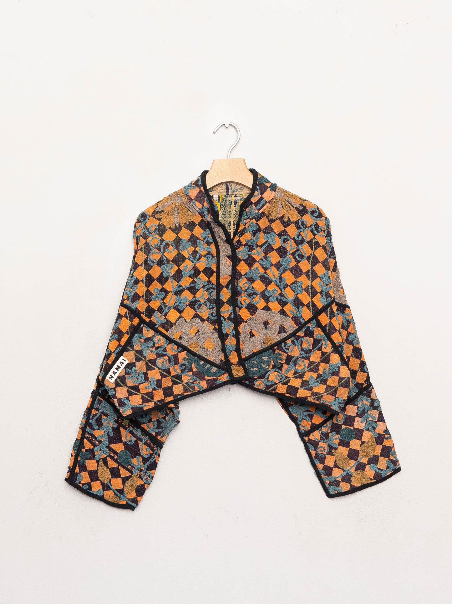 The Kaira Cropped Suzani Quilted Kantha Jacket