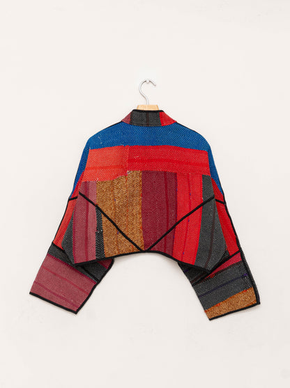 The Kaira Cropped Quilted Patchwork Kantha Jacket