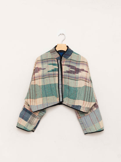 The Kaira Cropped Quilted Patchwork Kantha Jacket