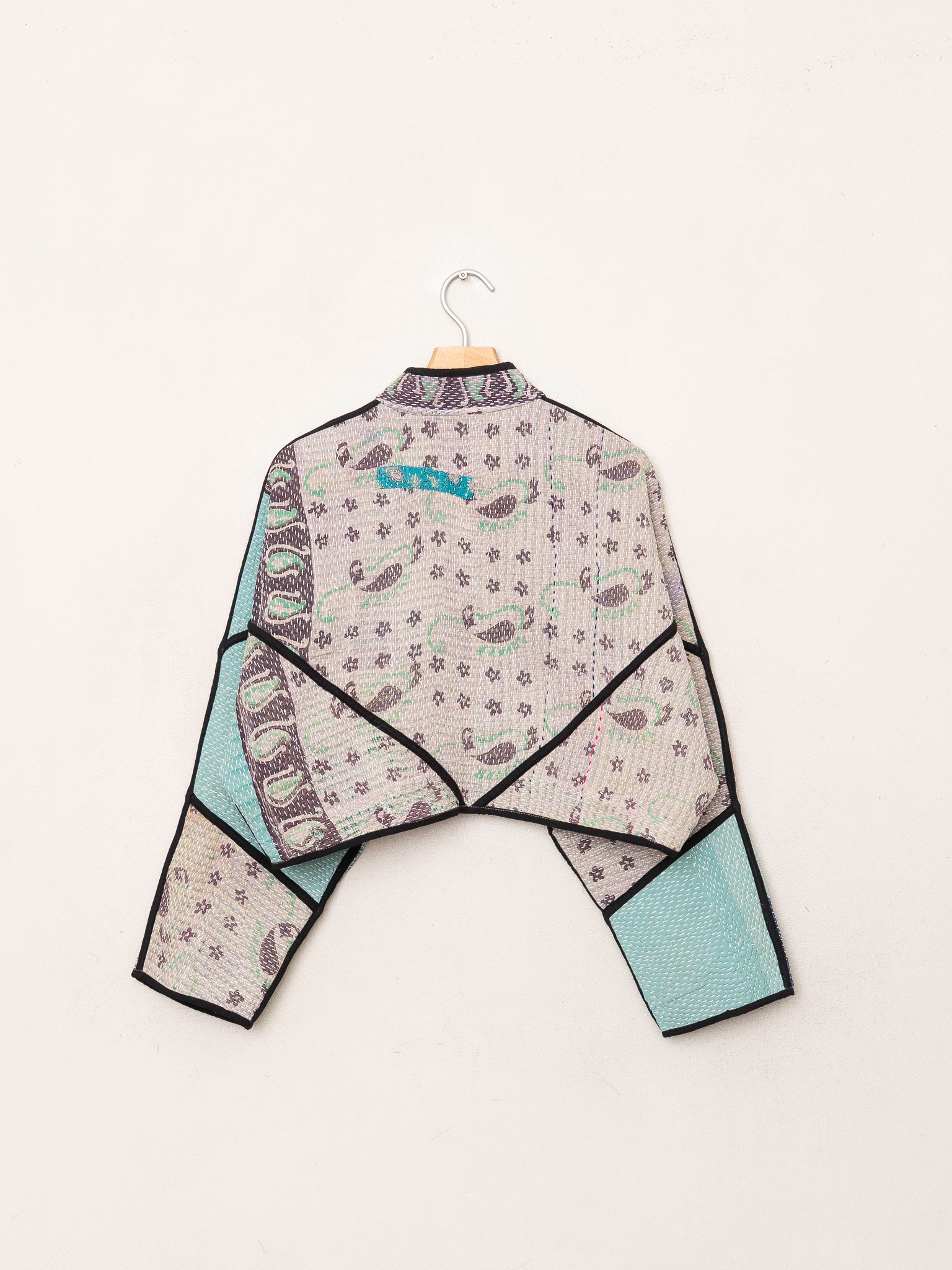 The Kaira Cropped Quilted Patchwork Kantha Jacket