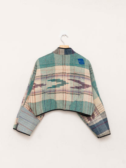 The Kaira Cropped Quilted Patchwork Kantha Jacket