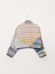 The Kaira Cropped Quilted Patchwork Kantha Jacket