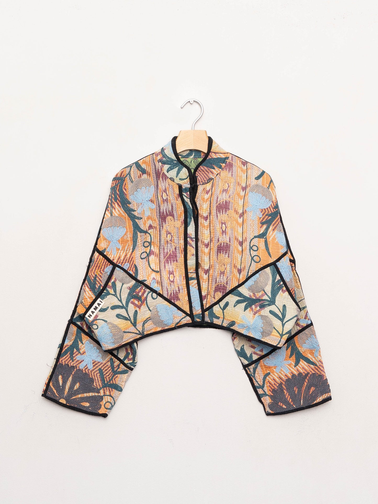 The Kaira Cropped Suzani Quilted Kantha Jacket