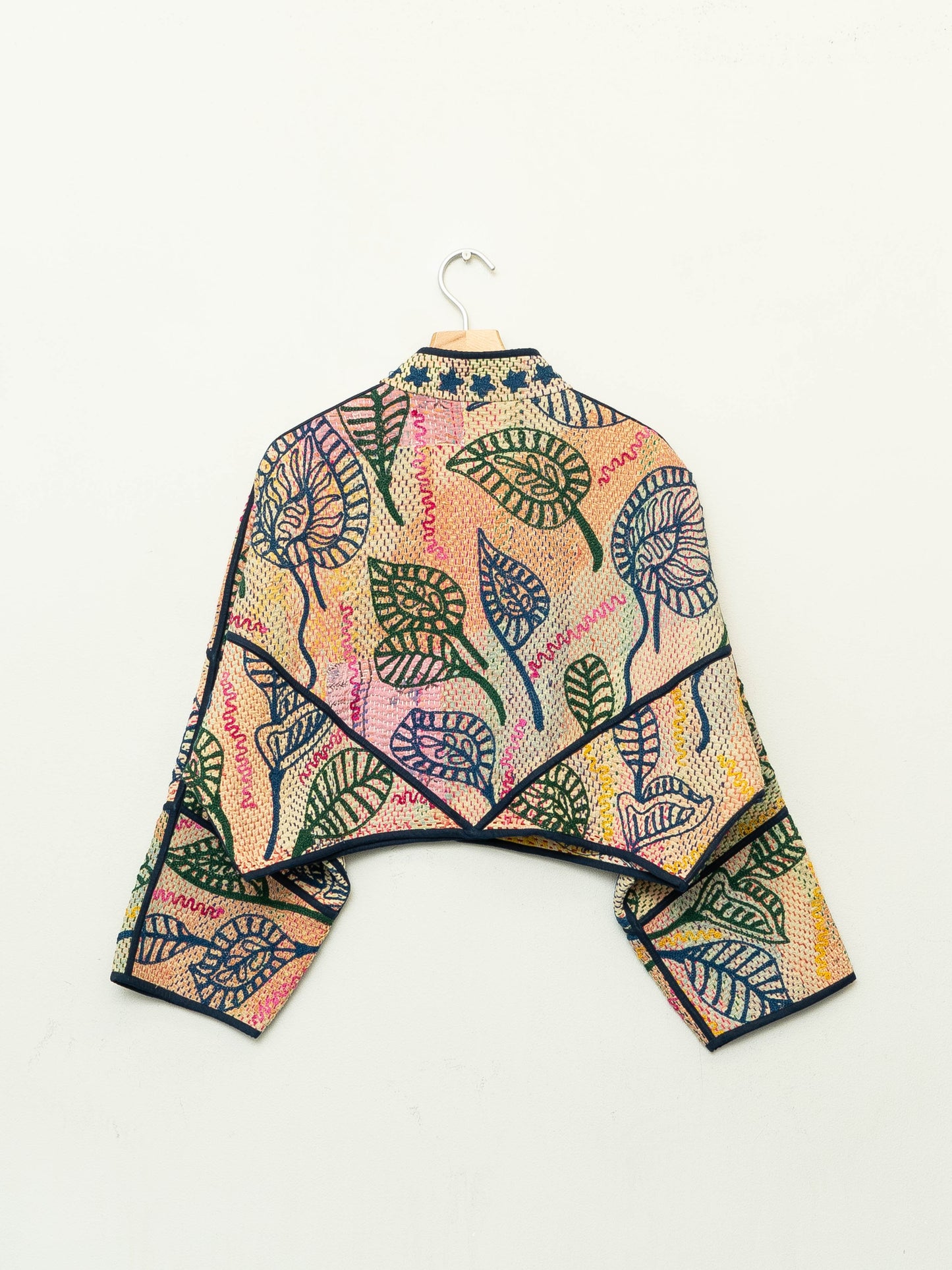 The Kaira Cropped Suzani Quilted Kantha Jacket