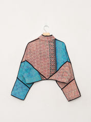 The Kaira Cropped Quilted Patchwork Kantha Jacket