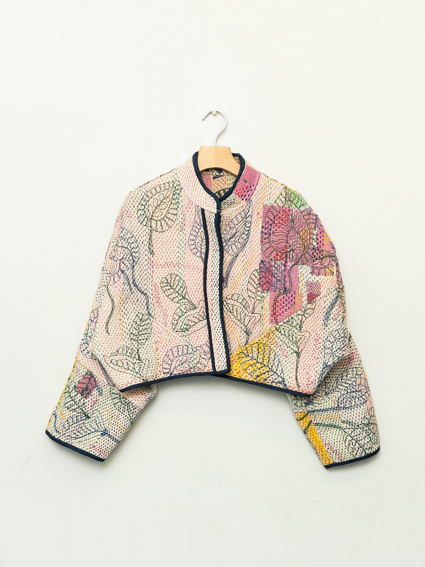 The Kaira Cropped Suzani Quilted Kantha Jacket