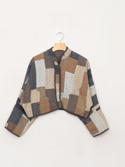 The Kaira Cropped Quilted Ralli Kantha Jacket