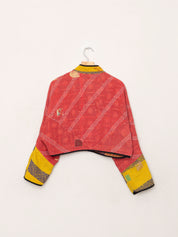 The Kaira Cropped Quilted Patchwork Kantha Jacket