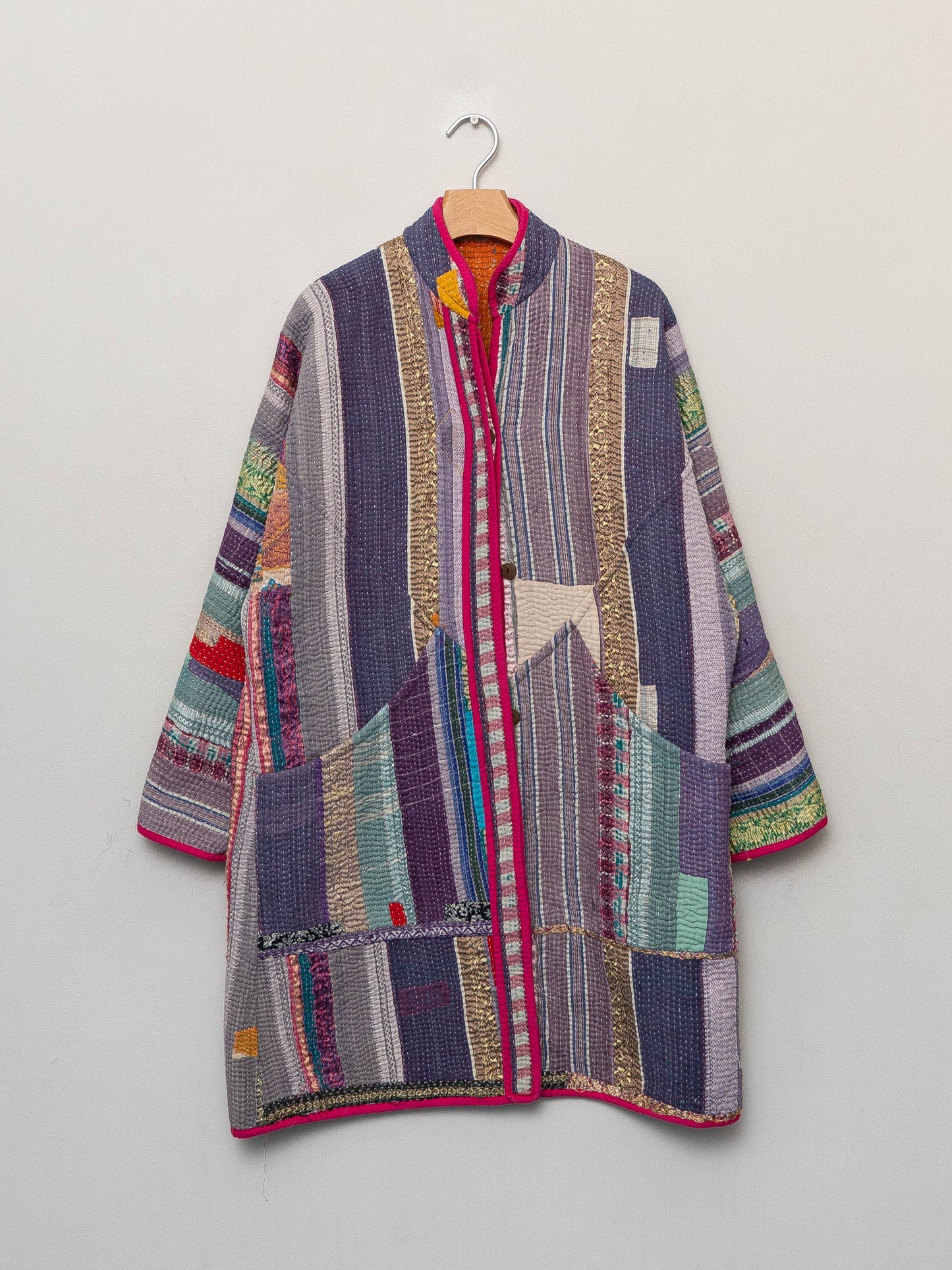 The Sai Quilted Patchwork Kantha Coat