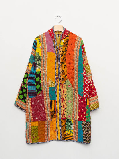 The Sai Quilted Patchwork Kantha Coat