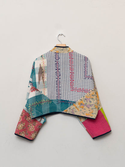 The Kaira Cropped Patchwork Jacket Wholesale