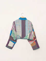 The Kaira Cropped Quilted Patchwork Kantha Jacket