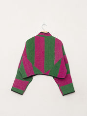 The Kaira Cropped Quilted Patchwork Kantha Jacket
