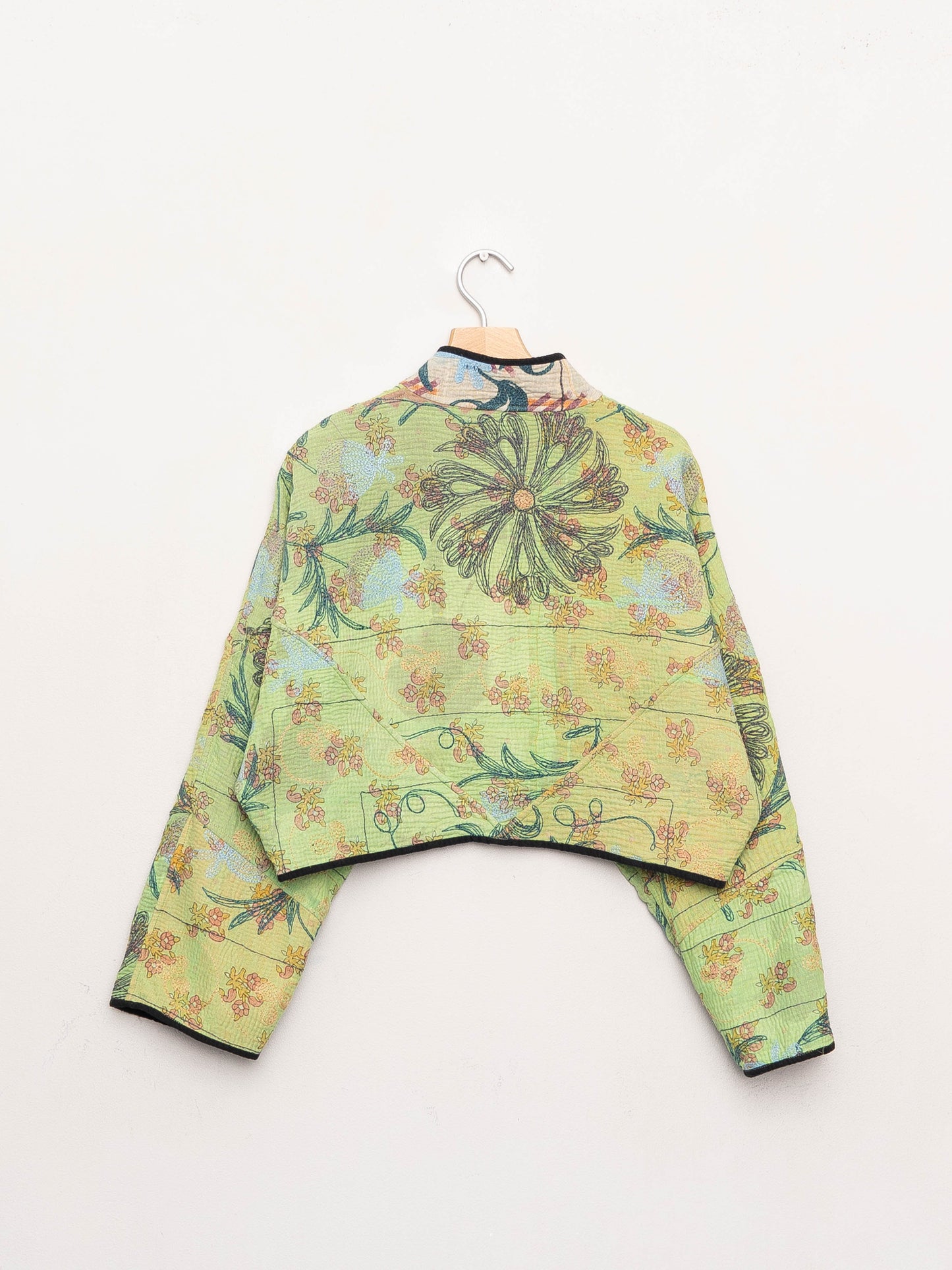 The Kaira Cropped Suzani Quilted Kantha Jacket