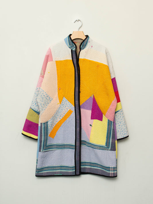 The Sai Quilted Patchwork Kantha Coat