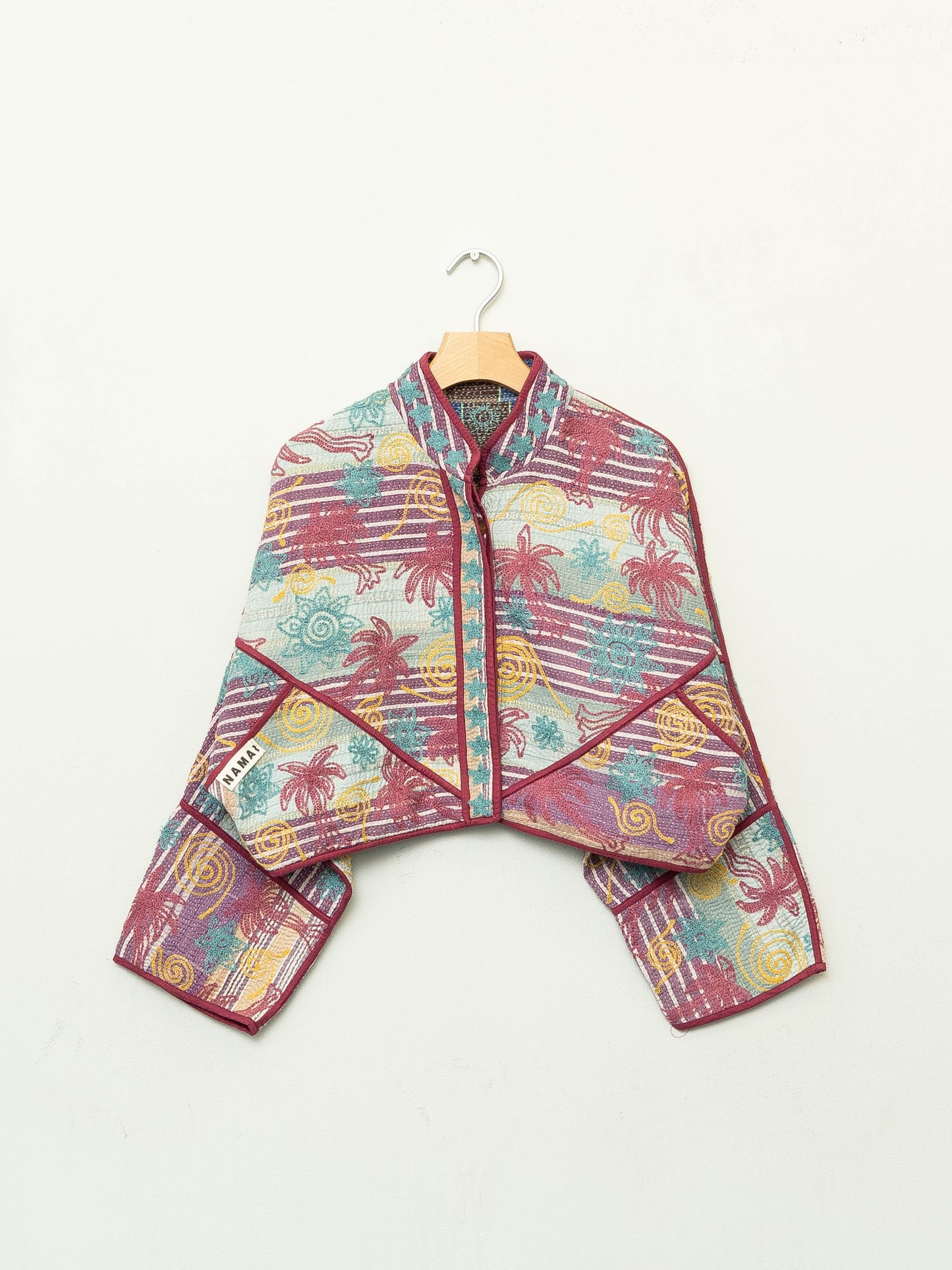 The Kaira Cropped Suzani Quilted Kantha Jacket