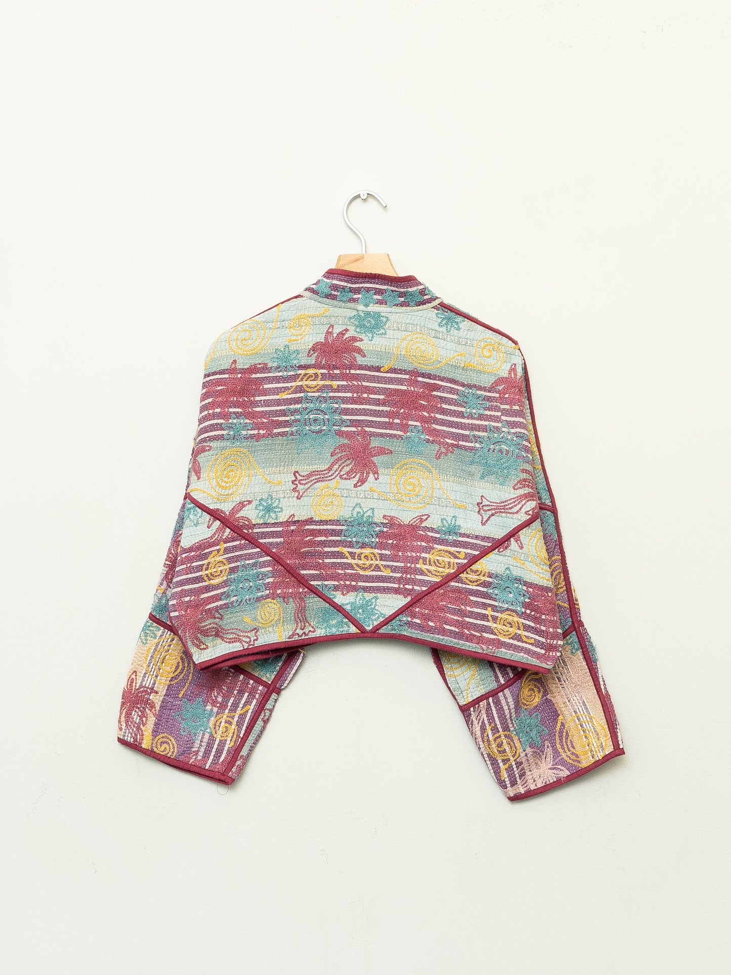 The Kaira Cropped Suzani Quilted Kantha Jacket