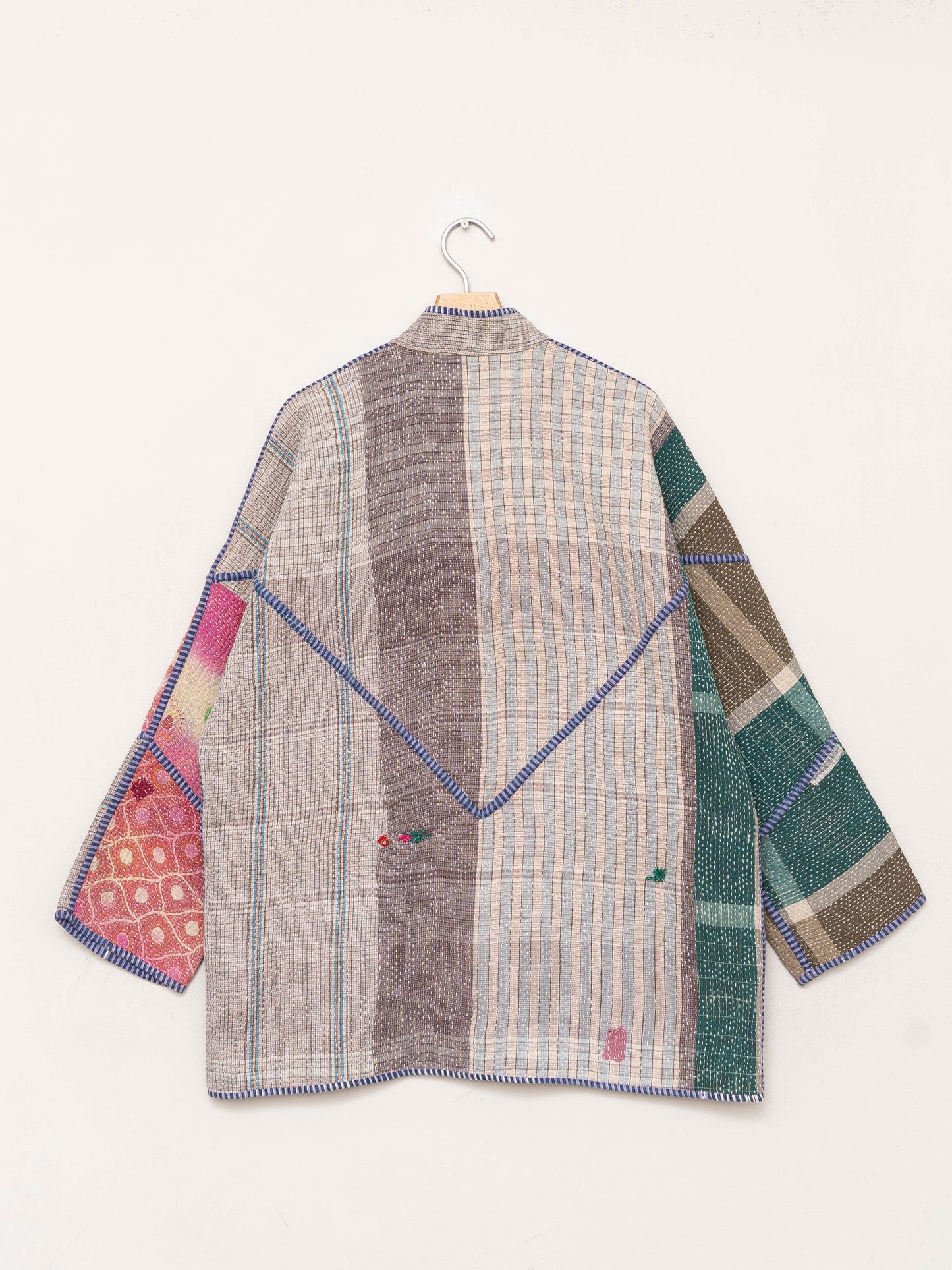 The Narmada Quilted Patchwork Kantha Jacket