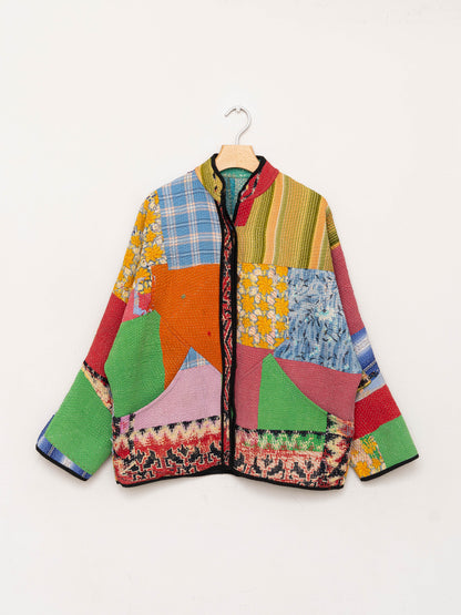 The Ladhiya Quilted Patchwork Kantha Jacket