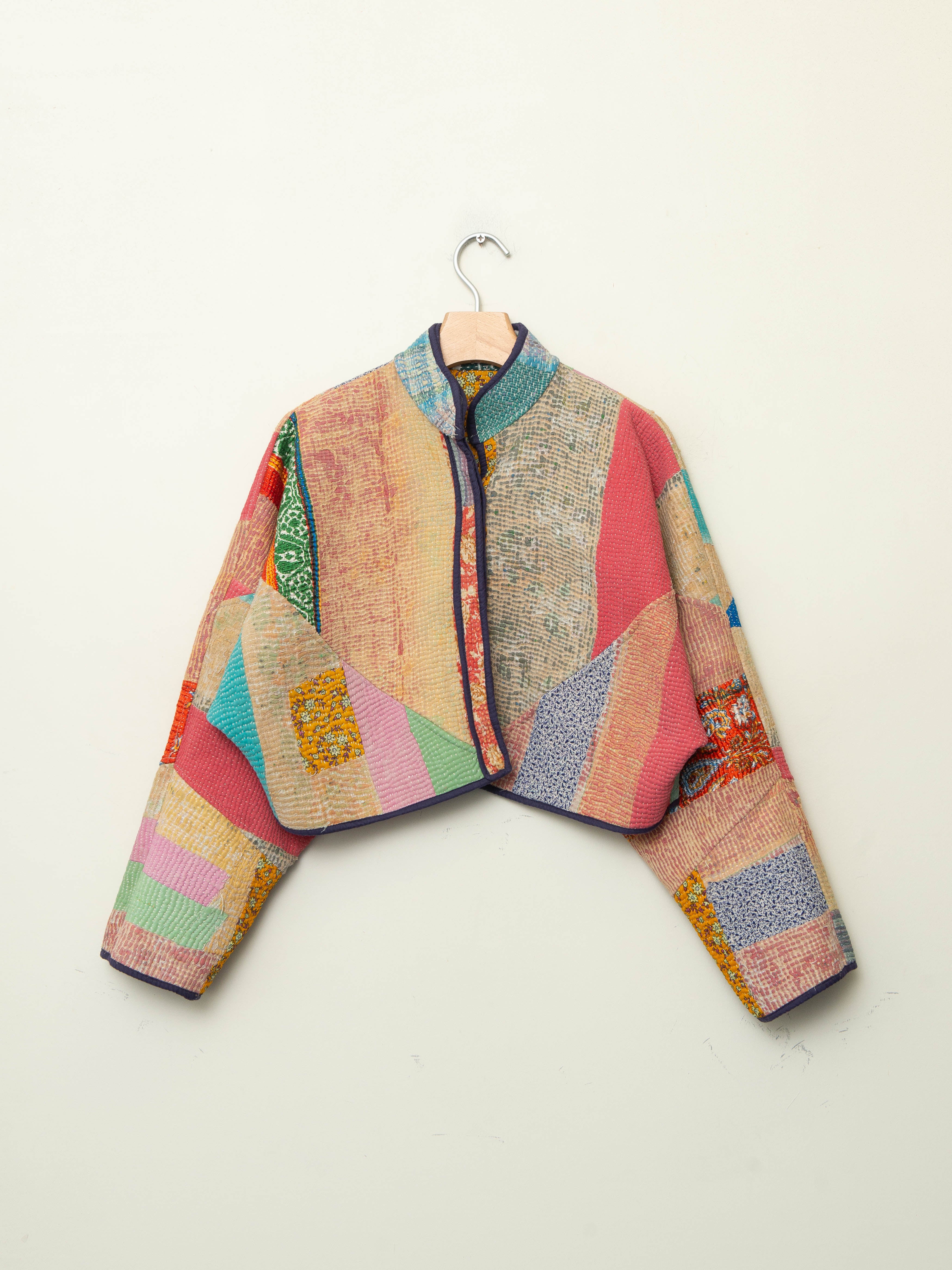 The Kaira Cropped Quilted Patchwork Kantha Jacket – NAMAI