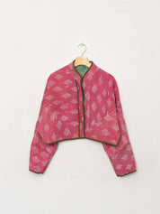 The Kaira Cropped Quilted Patchwork Kantha Jacket