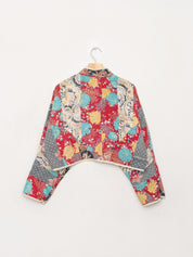 The Kaira Cropped Quilted Patchwork Kantha Jacket