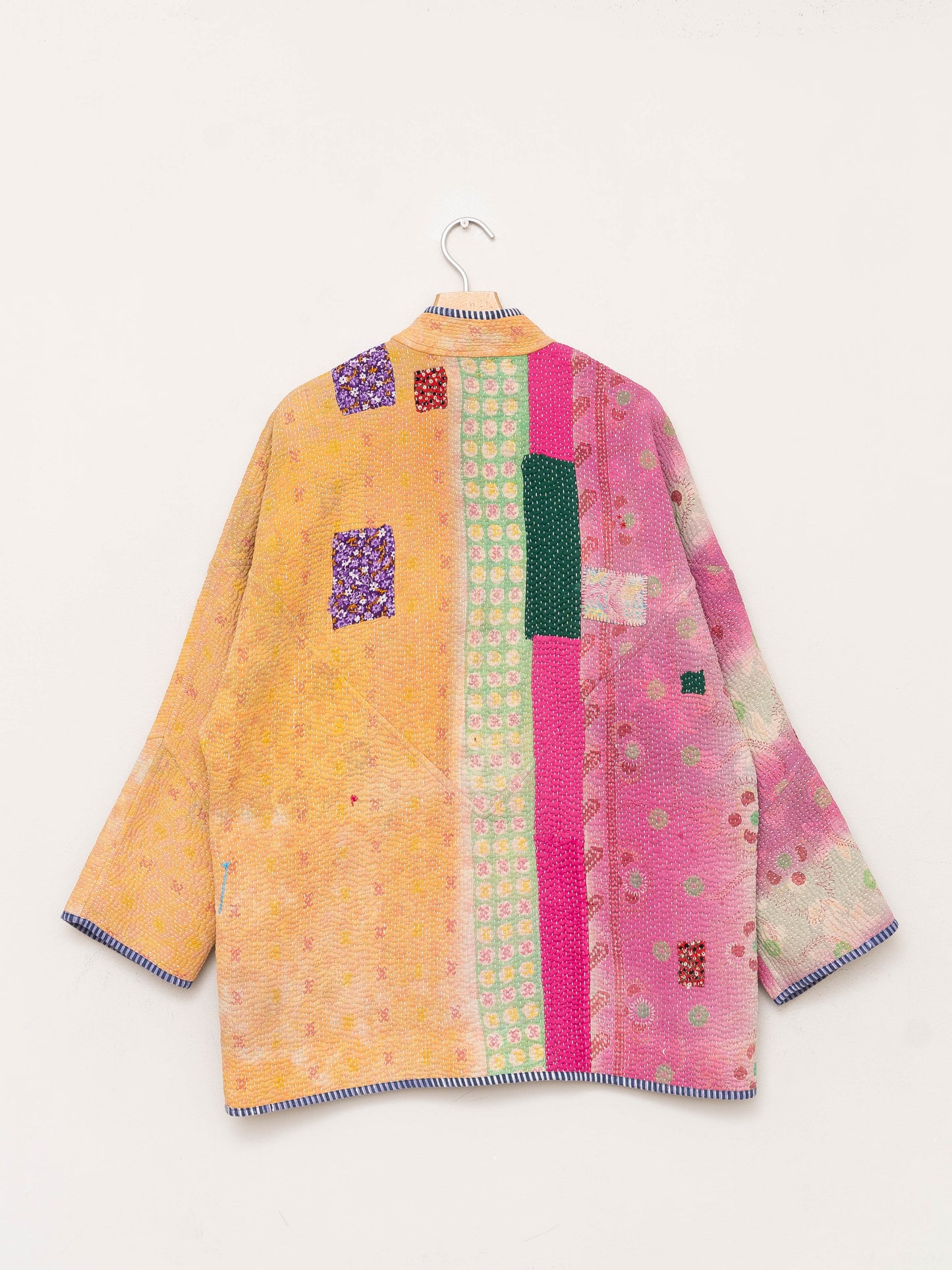 The Narmada Quilted Patchwork Kantha Jacket