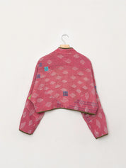 The Kaira Cropped Quilted Patchwork Kantha Jacket
