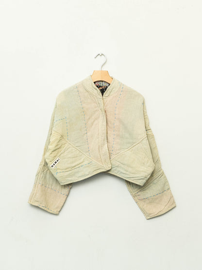 The Kaira Cropped Suzani Cut Out Kantha Jacket