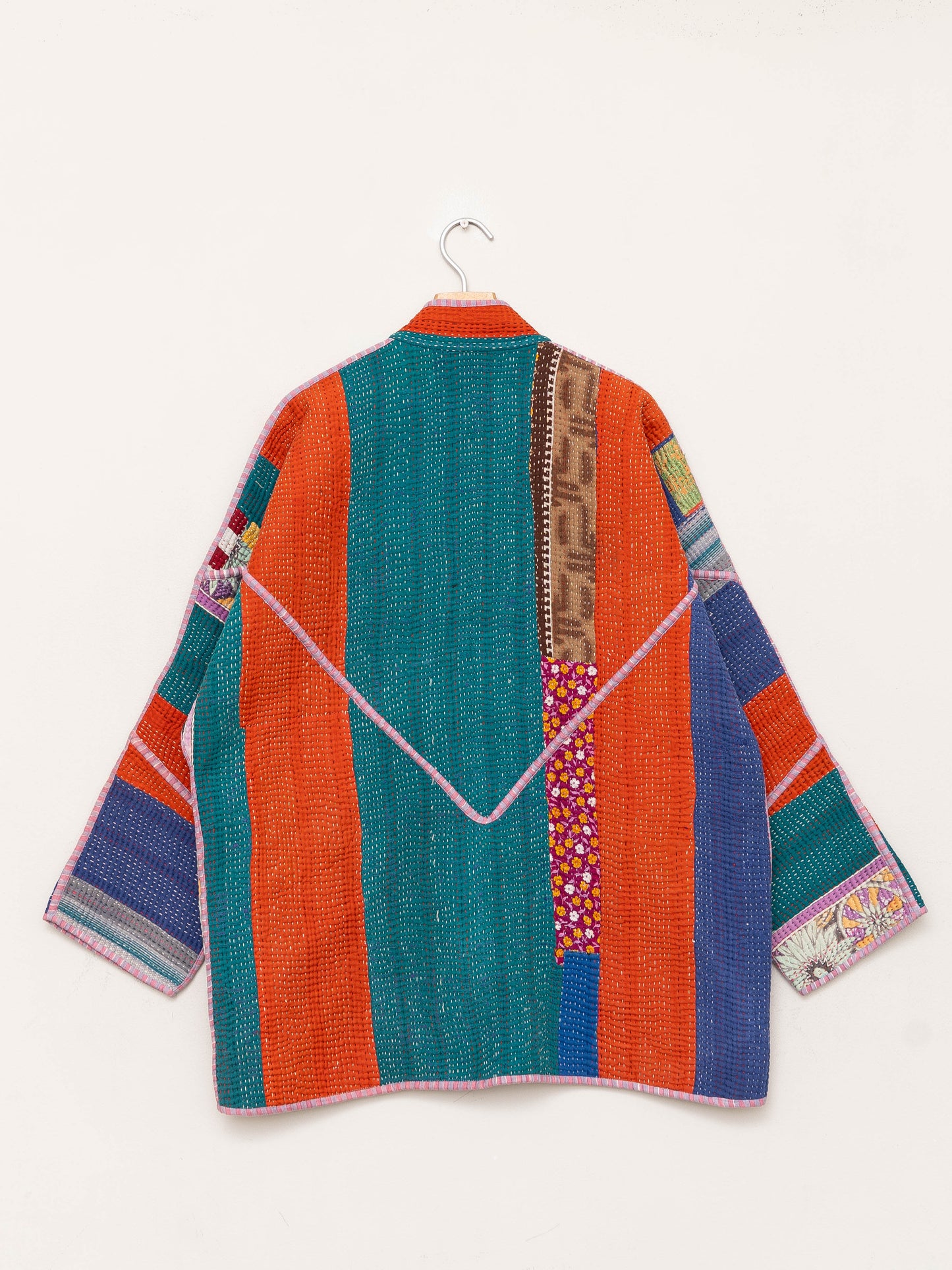 The Narmada Quilted Patchwork Kantha Jacket