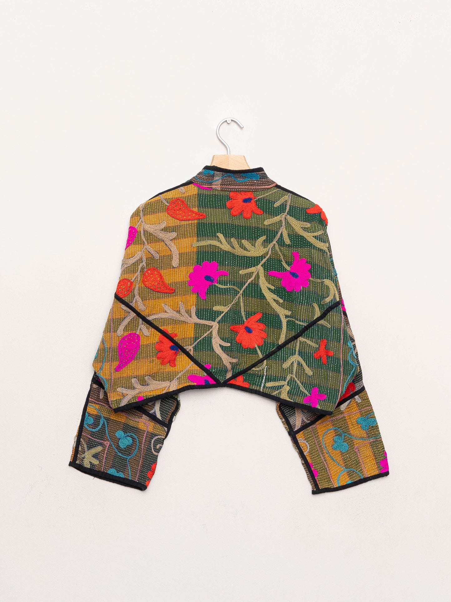 The Kaira Cropped Suzani Quilted Kantha Jacket