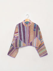 The Kaira Cropped Quilted Patchwork Kantha Jacket