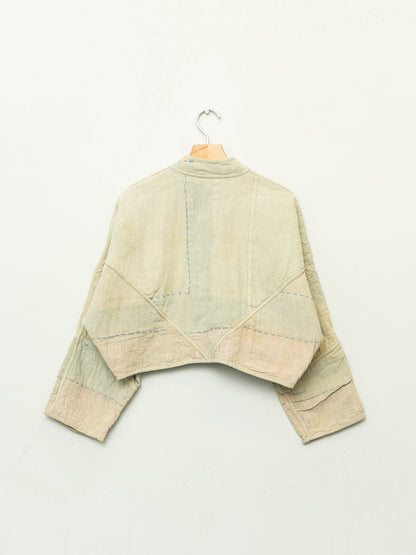 The Kaira Cropped Suzani Cut Out Kantha Jacket