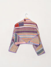 The Kaira Cropped Quilted Patchwork Kantha Jacket