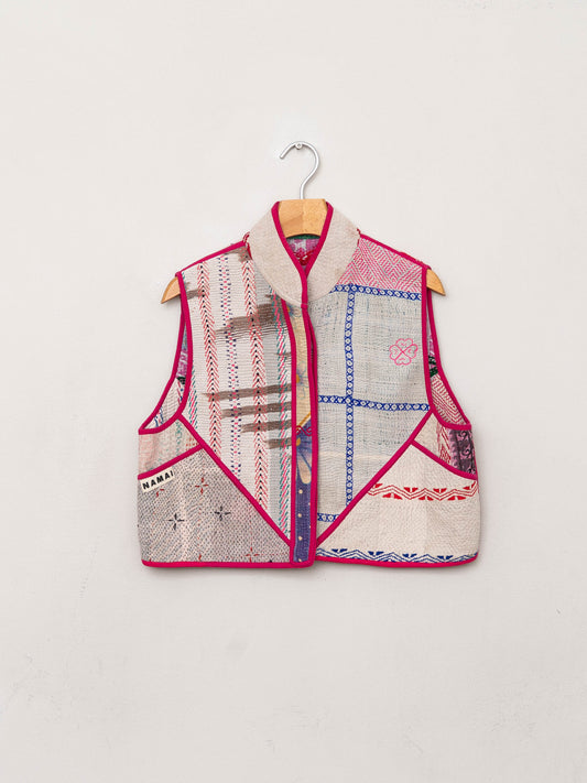 The Kaira Quilted Patchwork Kantha Vest