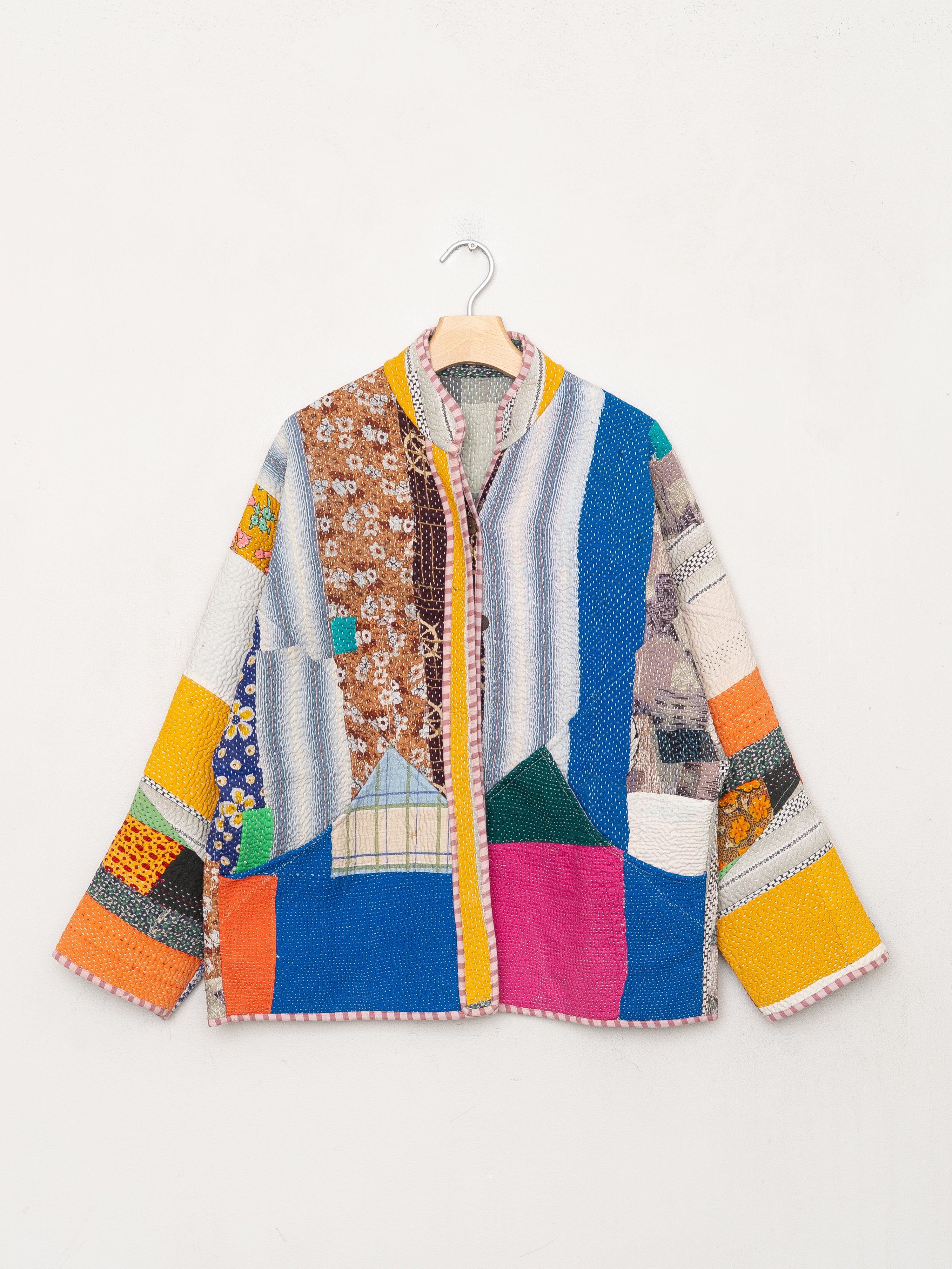 The Ladhiya Quilted Patchwork Kantha Jacket