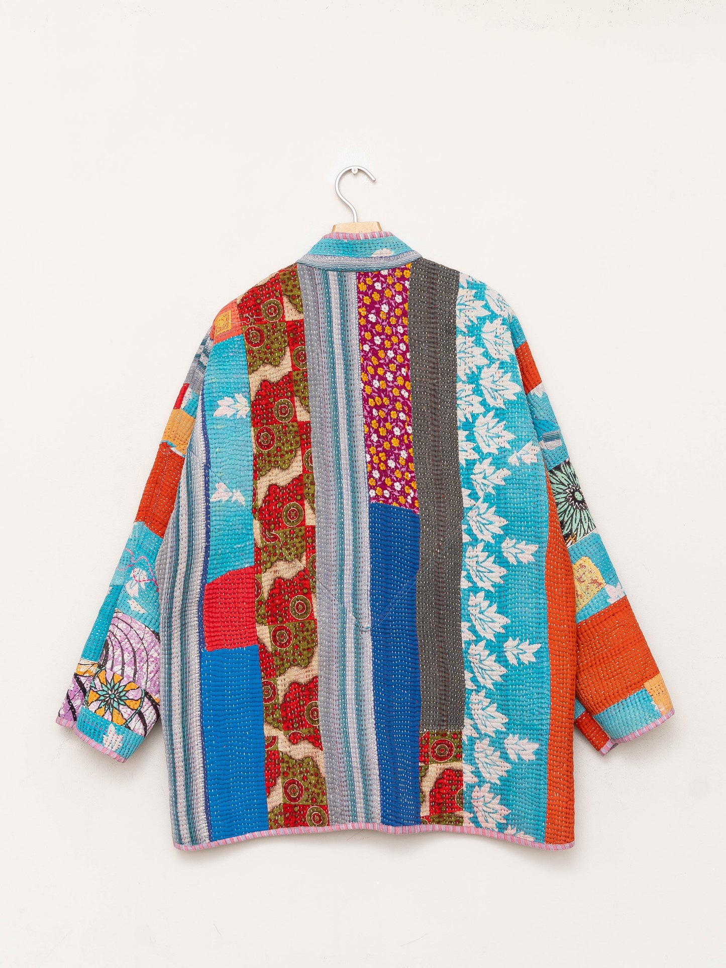 The Narmada Quilted Patchwork Kantha Jacket