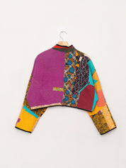 The Kaira Cropped Quilted Patchwork Kantha Jacket
