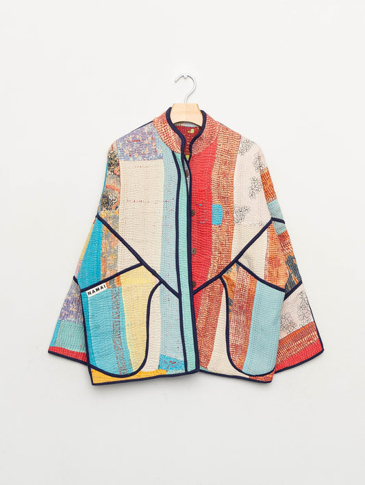 The Ladhiya Quilted Patchwork Kantha Jacket