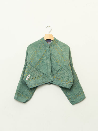 The Kaira Cropped Suzani Cut Out Kantha Jacket