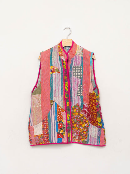The Ladhiya Quilted Patchwork Kantha Vest