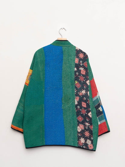 The Narmada Quilted Patchwork Kantha Jacket