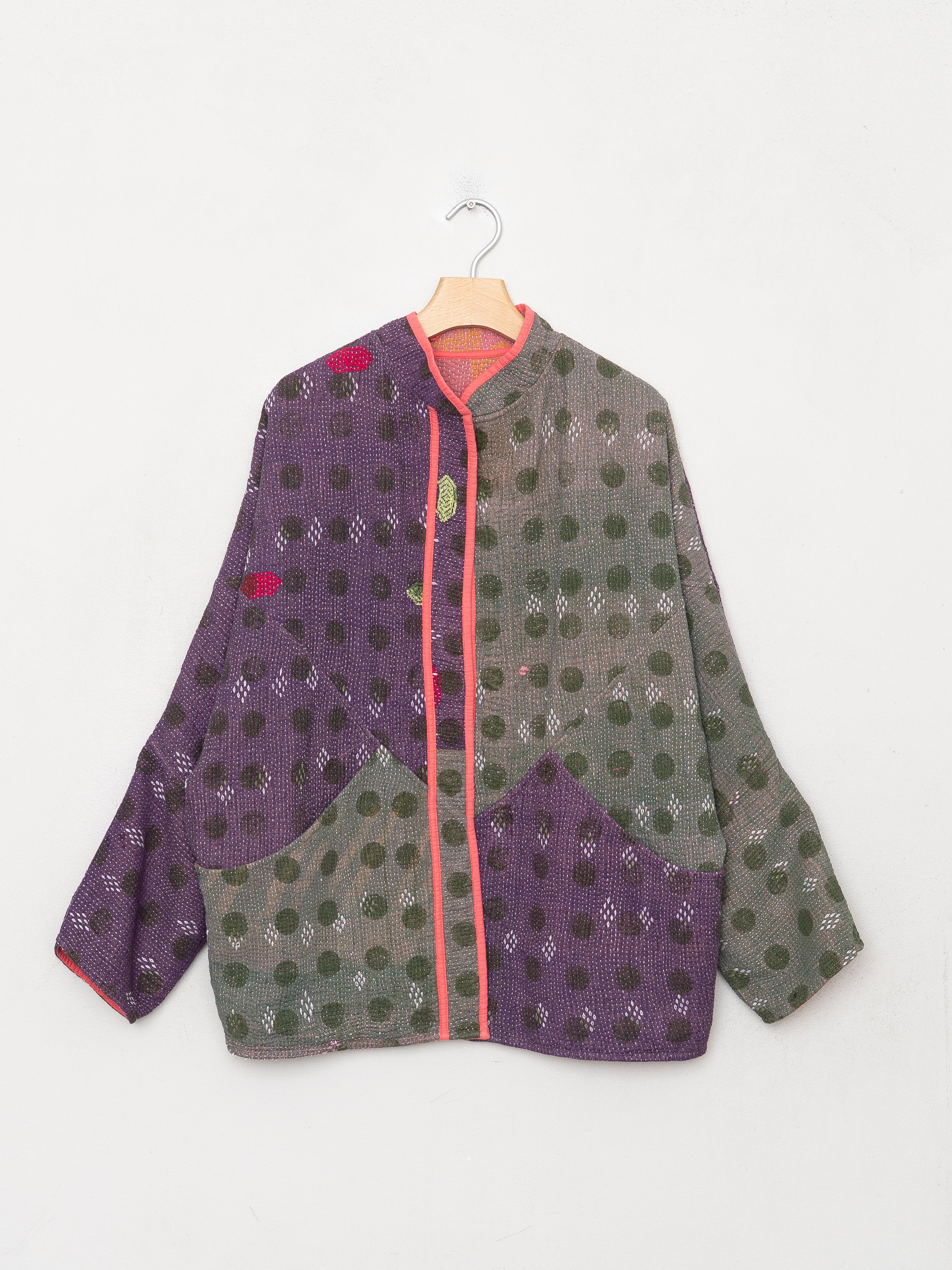 The Ishani Quilted Indigo Kantha Jacket