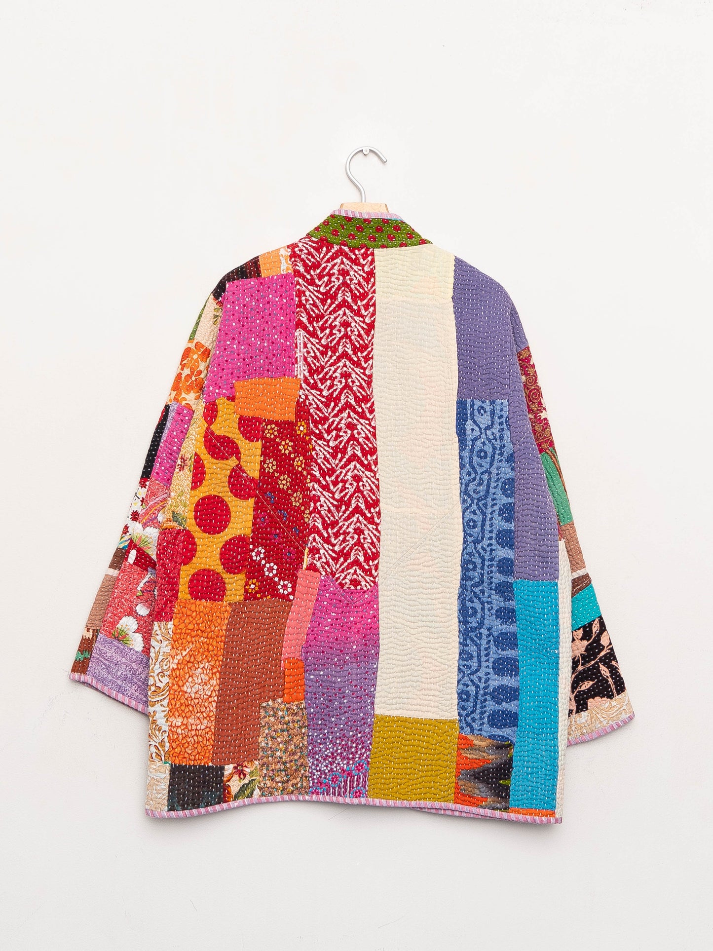 The Narmada Quilted Patchwork Kantha Jacket