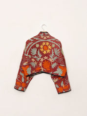 The Kaira Cropped Suzani Quilted Kantha Jacket