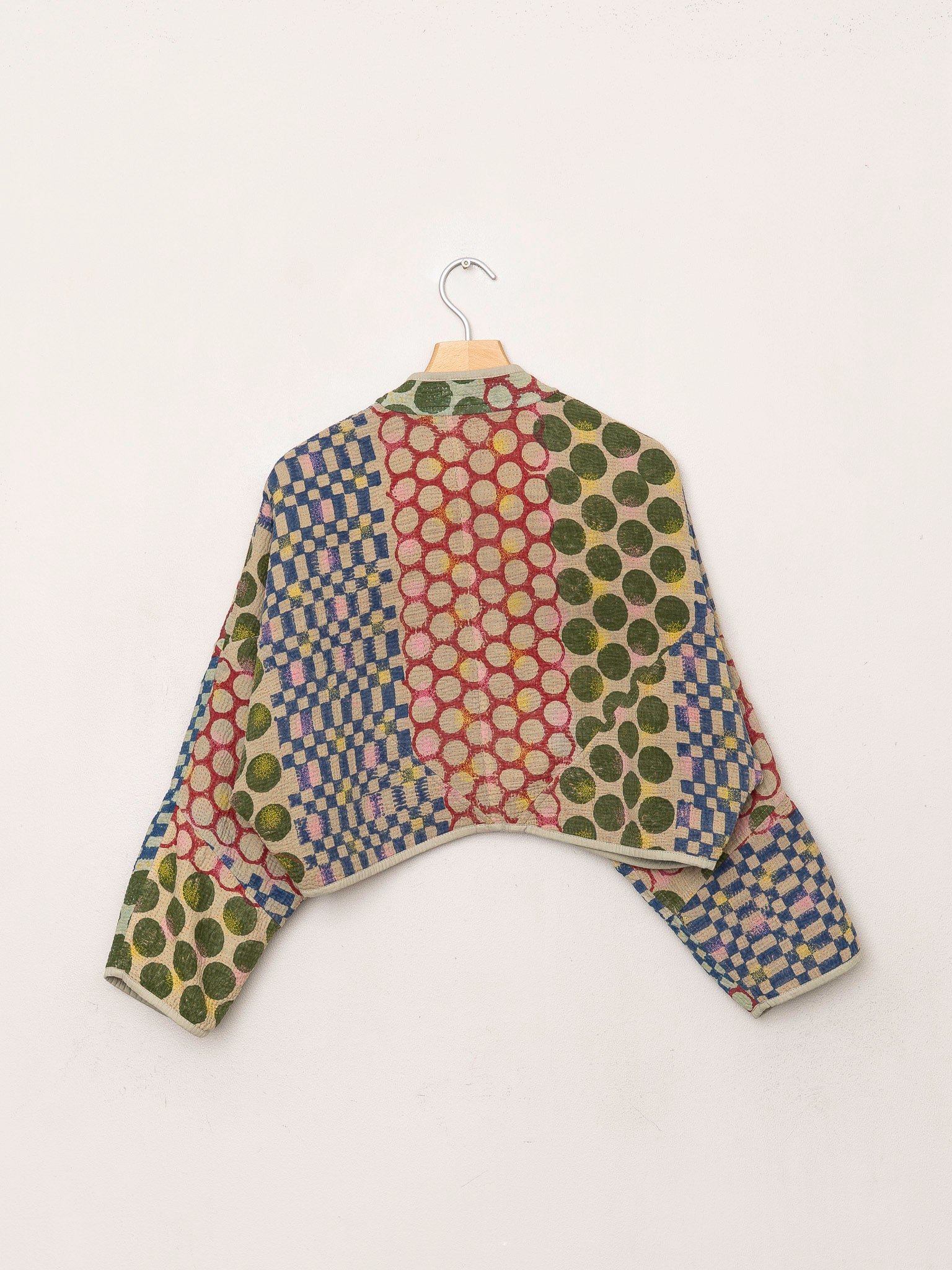 The Kaira Cropped Quilted Indigo Kantha Jacket