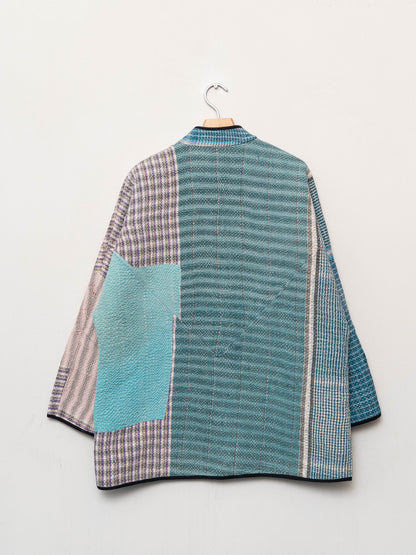 The Narmada Quilted Patchwork Kantha Jacket